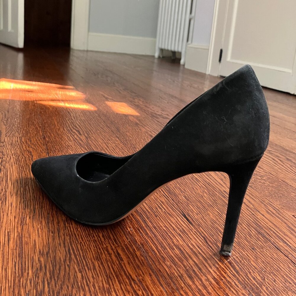 Aldo, black suede pumps, stiletto heel, Size 7.5 - Picture 2 of 10
